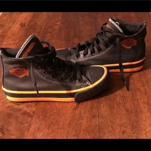 Harley Davidson black leather Converse sneakers 6
